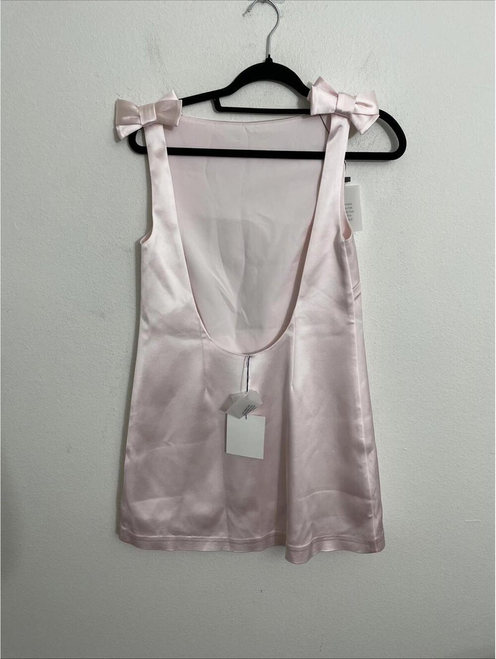 Majorelle Chiara Mini Dress Charmeuse Heavy Satin Ballet Pink  XS  $228msrp - Picture 8 of 8
